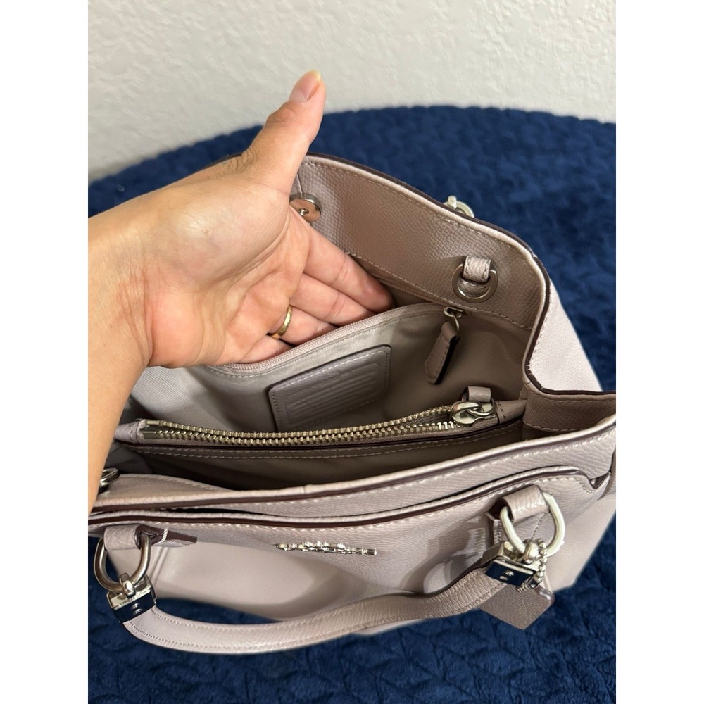 Coach Handbag Purse Minneta Chalk Cross‎ Grained Leather - Picture 6 of 10